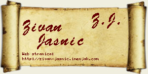 Živan Jasnić vizit kartica